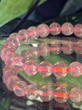 Pink Topaz Gemmy Crystal Stretch Bracelet Specimen